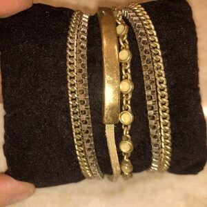 Lucky Jean Brand five stand gold colored  bracelet